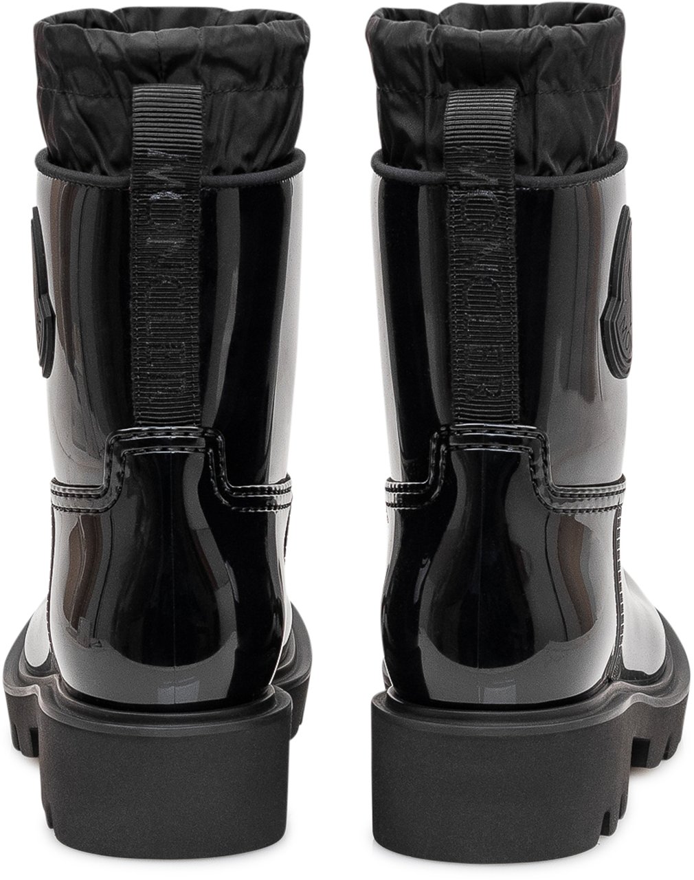 Moncler Stivale da Pioggia Kickstream con Suola Carrarmato Zwart