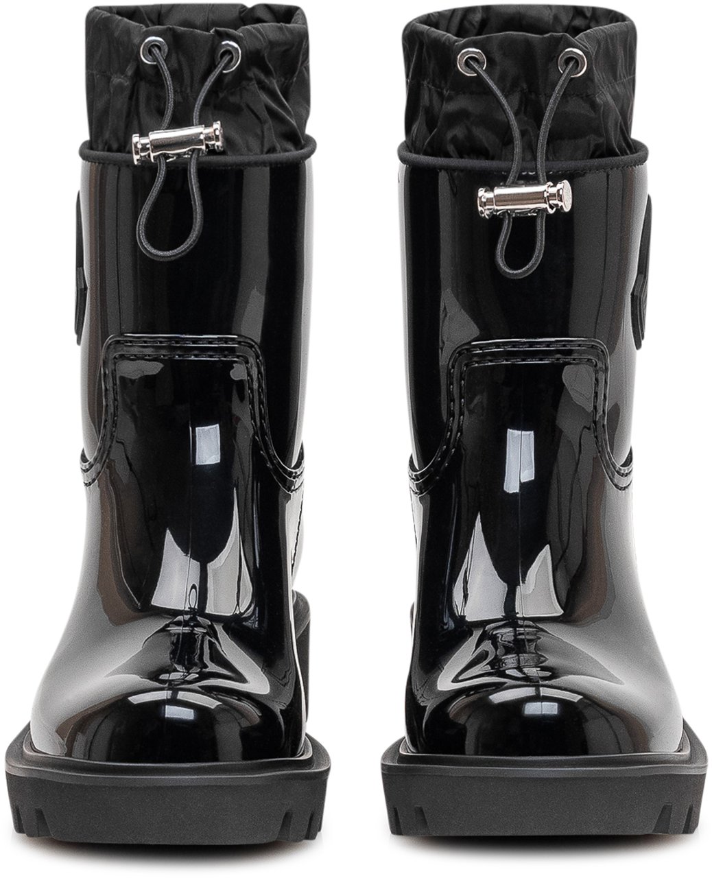 Moncler Stivale da Pioggia Kickstream con Suola Carrarmato Zwart