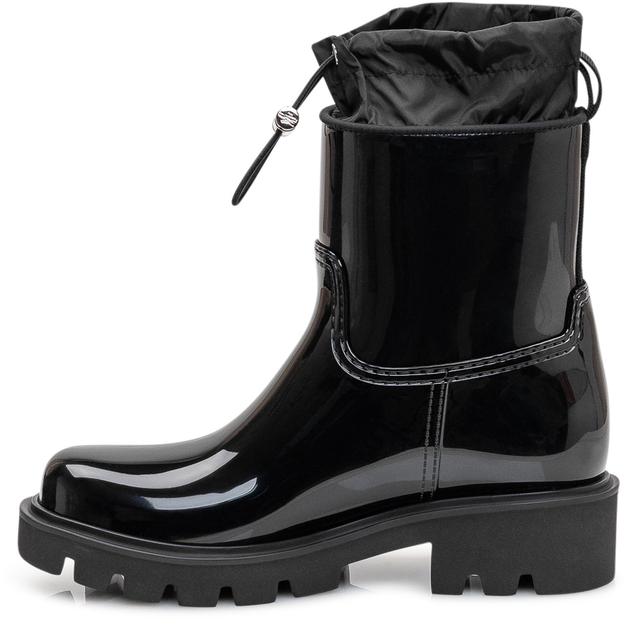 Moncler Stivale da Pioggia Kickstream con Suola Carrarmato Zwart