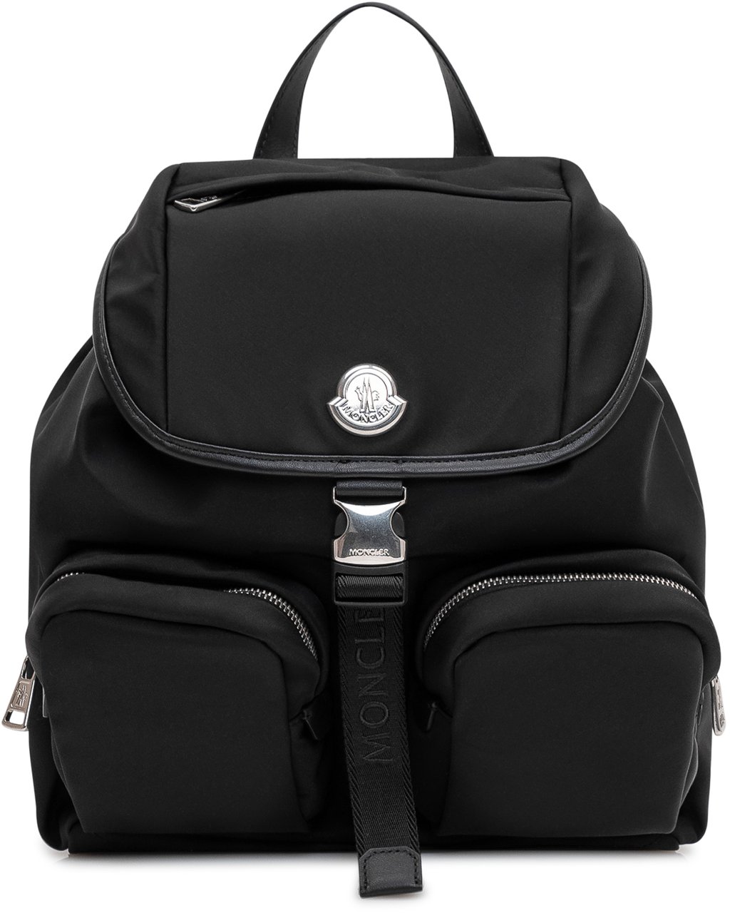 Moncler Zaino New Trick con Patta e Tasche Frontali Zwart