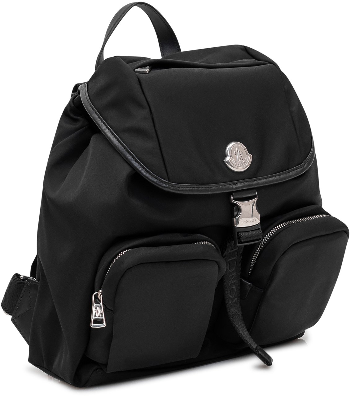 Moncler Zaino New Trick con Patta e Tasche Frontali Zwart