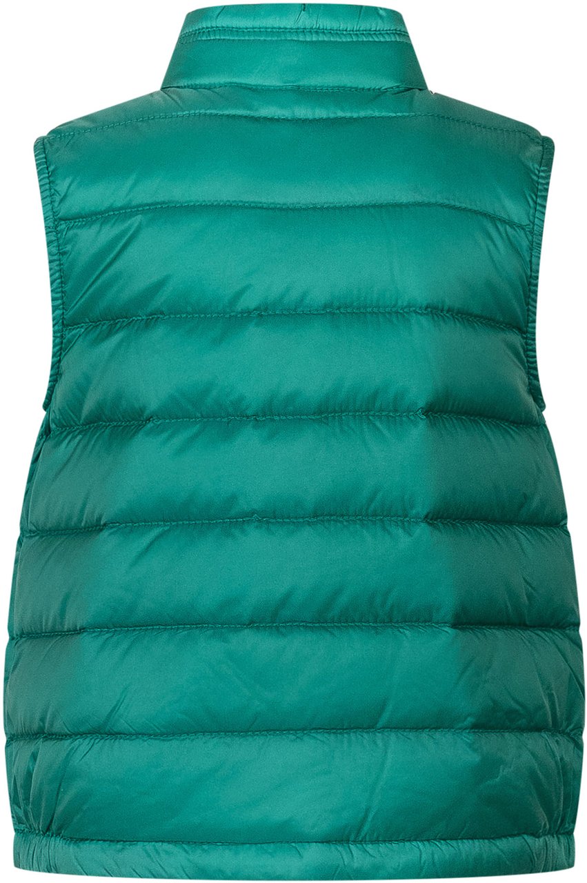 Moncler Gilet Imbottito Amaury con Zip e Collo Alto Donkergroen