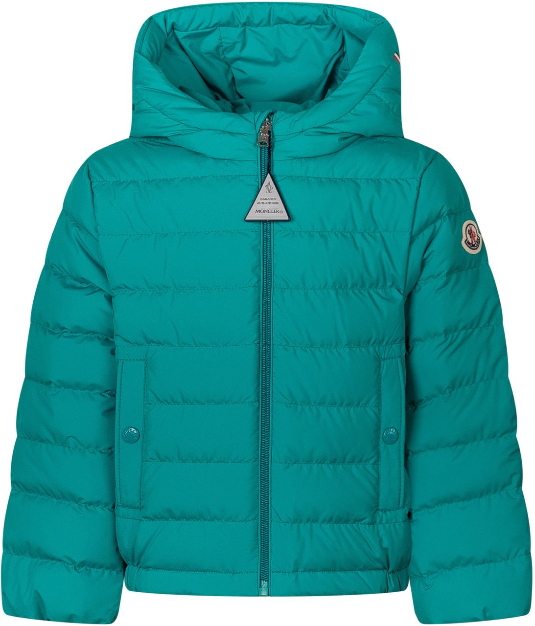 Moncler Piumino Dilar con Cappuccio e Zip Donkergroen