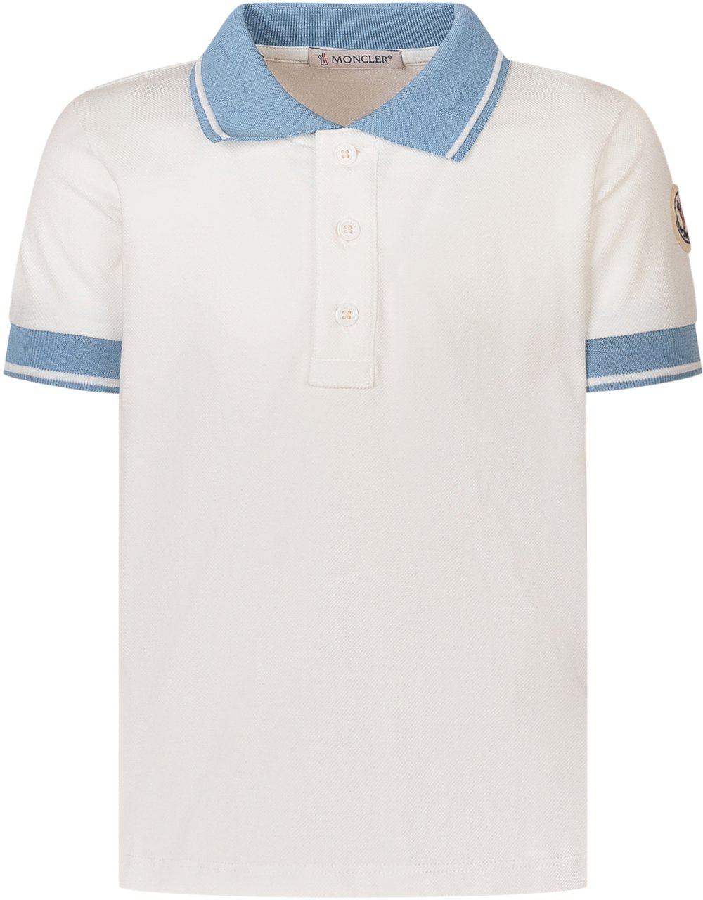 Moncler Polo a Maniche Corte con Colletto a Contrasto Wit