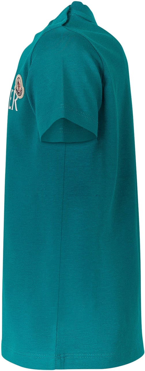 Moncler T-Shirt a Maniche Corte con Stampa Frontale Navy