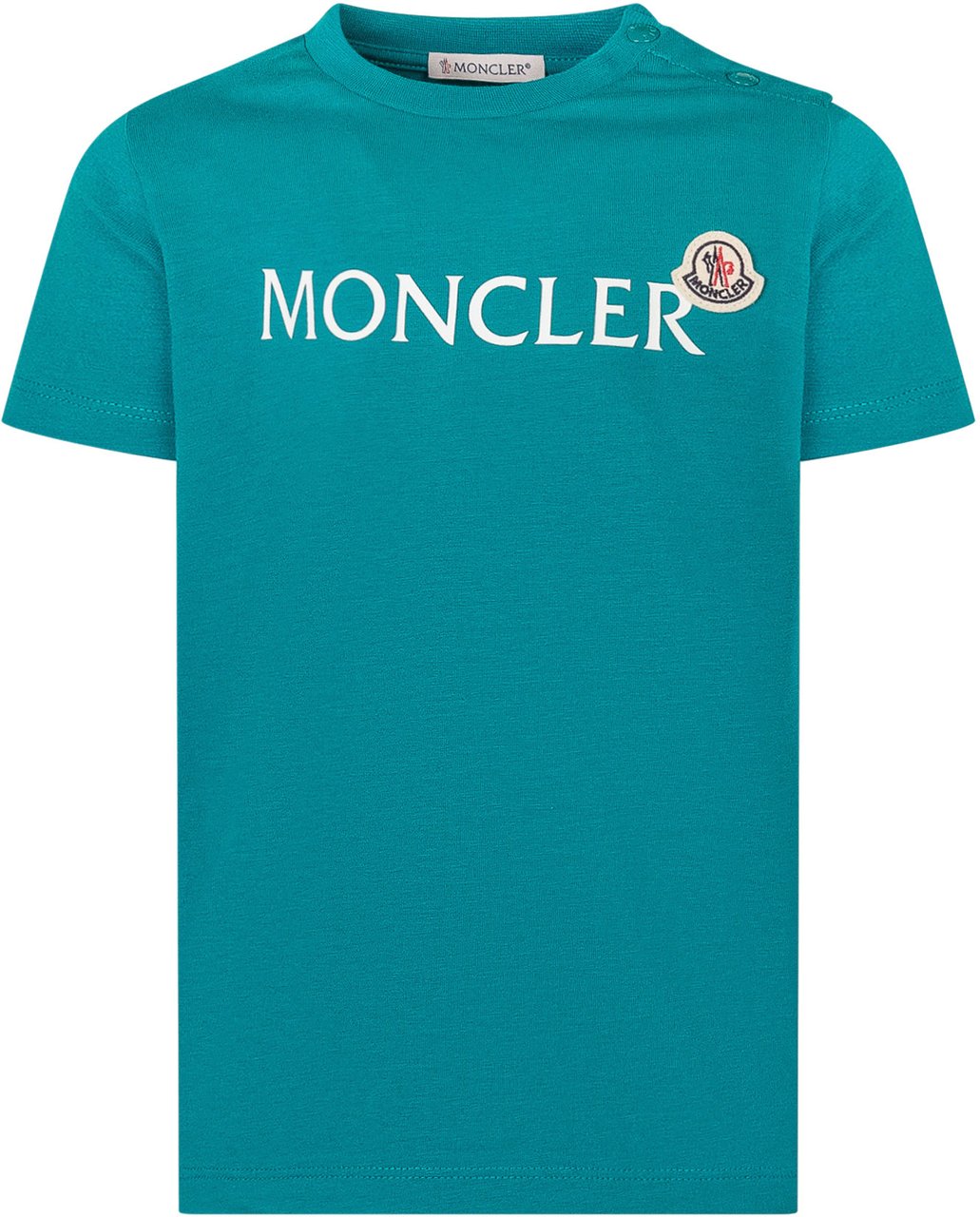 Moncler T-Shirt a Maniche Corte con Stampa Frontale Navy