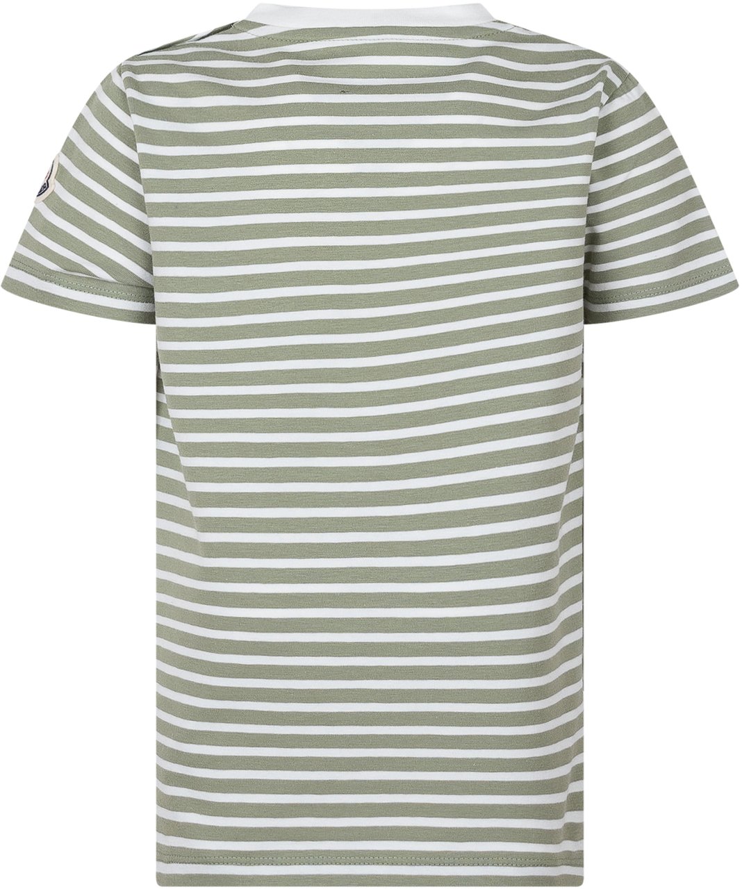 Moncler T-shirt a Righe con Stampa e Logo Lime