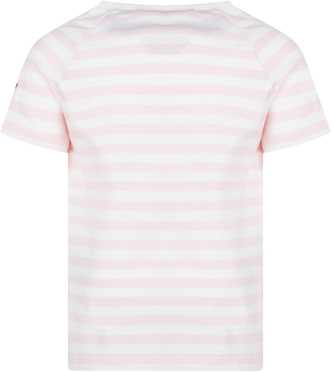 Moncler T-shirt a Righe con Logo Ricamato Roze