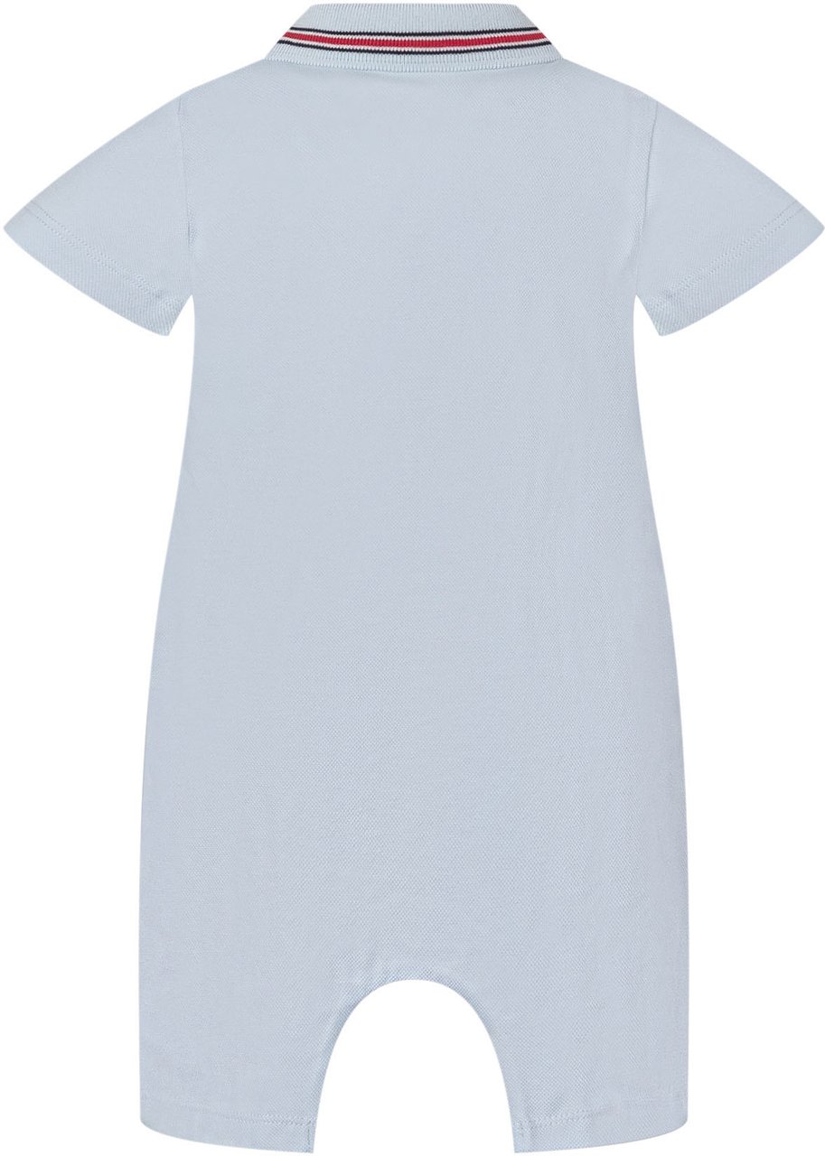 Moncler Tutina Polo con Colletto a Contrasto Lichtblauw