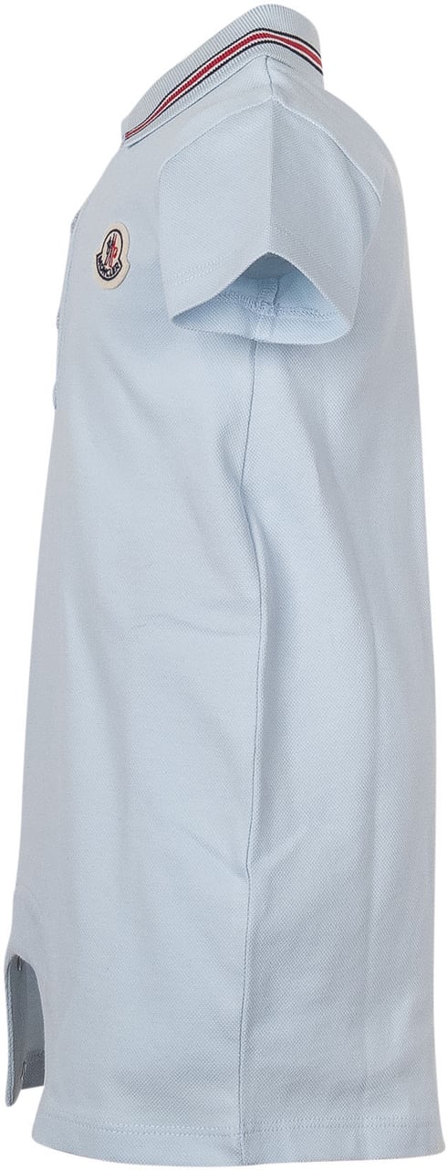 Moncler Tutina Polo con Colletto a Contrasto Lichtblauw
