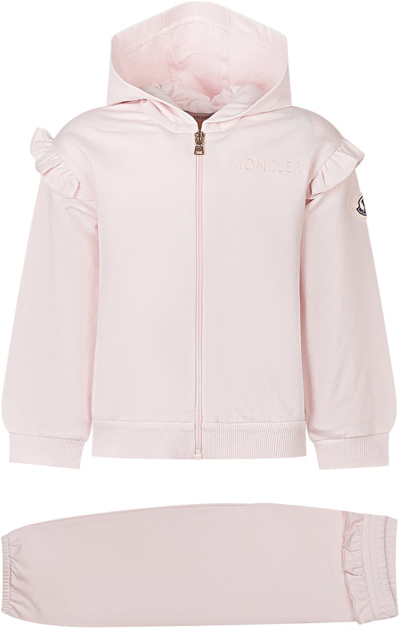 Moncler Completo in Felpa con Cappuccio Roze
