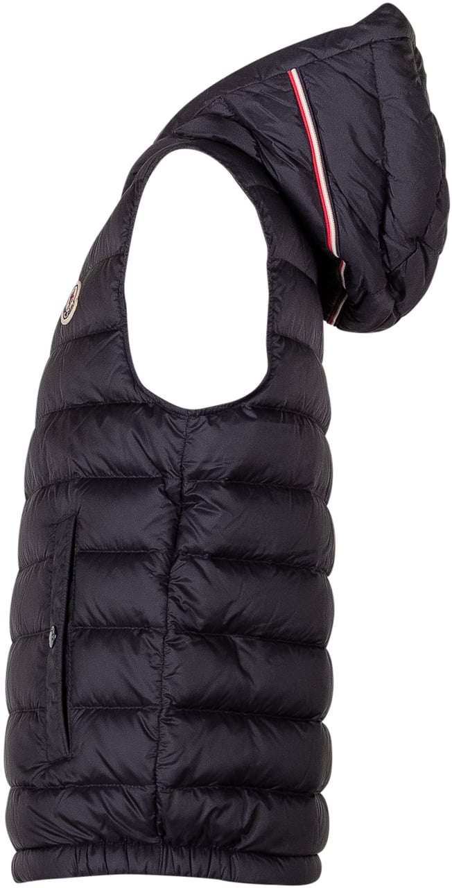 Moncler Gilet Imbottito con Cappuccio Uzay Zwart