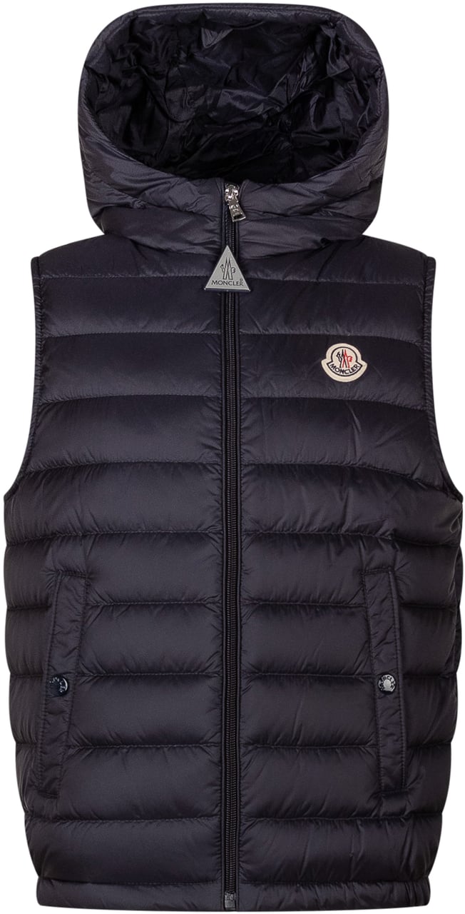 Moncler Gilet Imbottito con Cappuccio Uzay Zwart