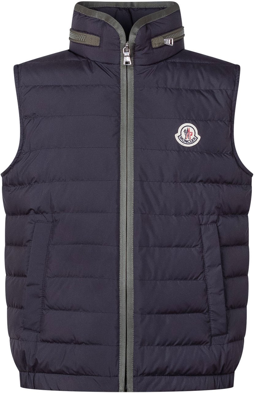 Moncler Gilet Ayten Imbottito con Zip Navy