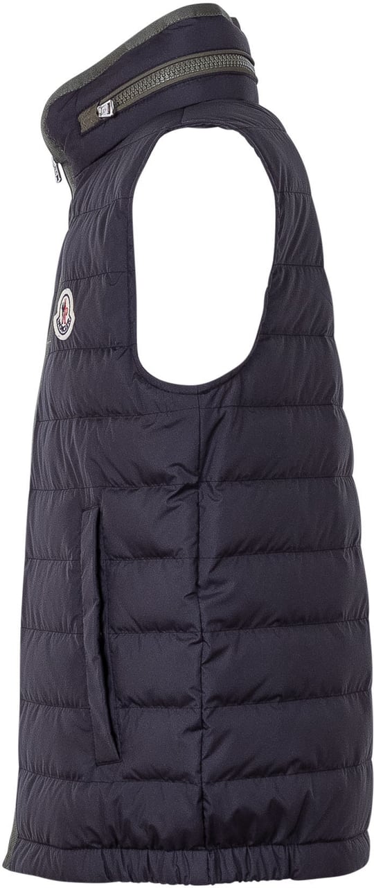 Moncler Gilet Ayten Imbottito con Zip Navy