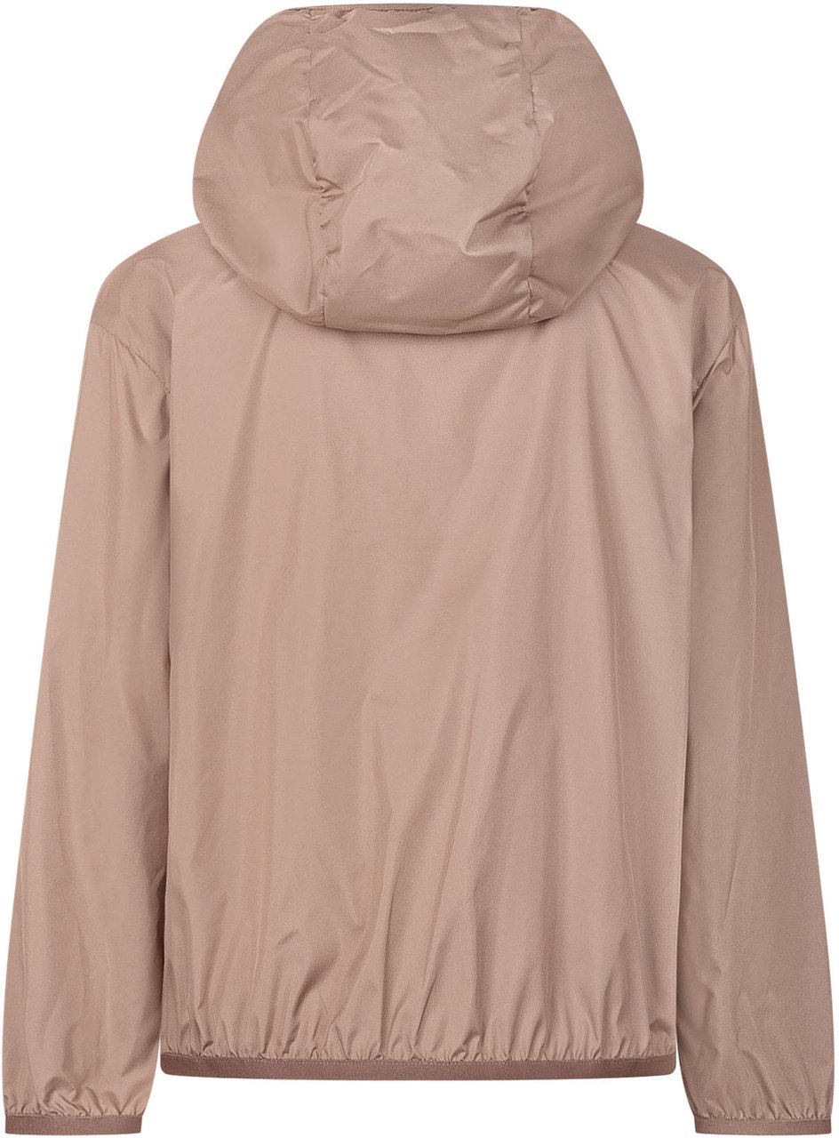 Moncler Giacca Fegeo con Cappuccio in Tessuto Tecnico Taupe