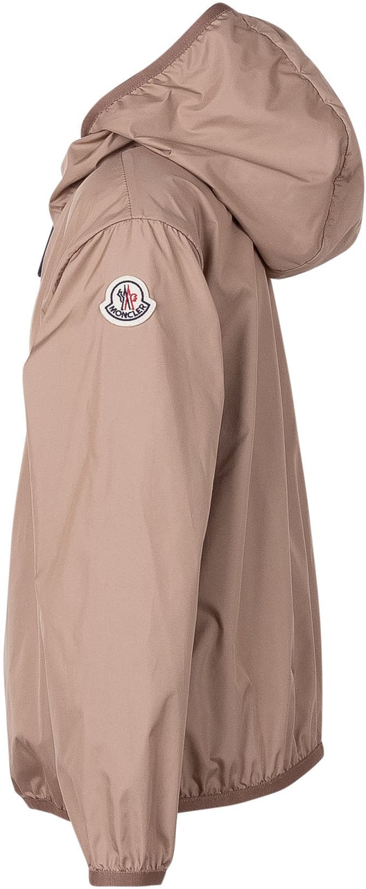 Moncler Giacca Fegeo con Cappuccio in Tessuto Tecnico Taupe