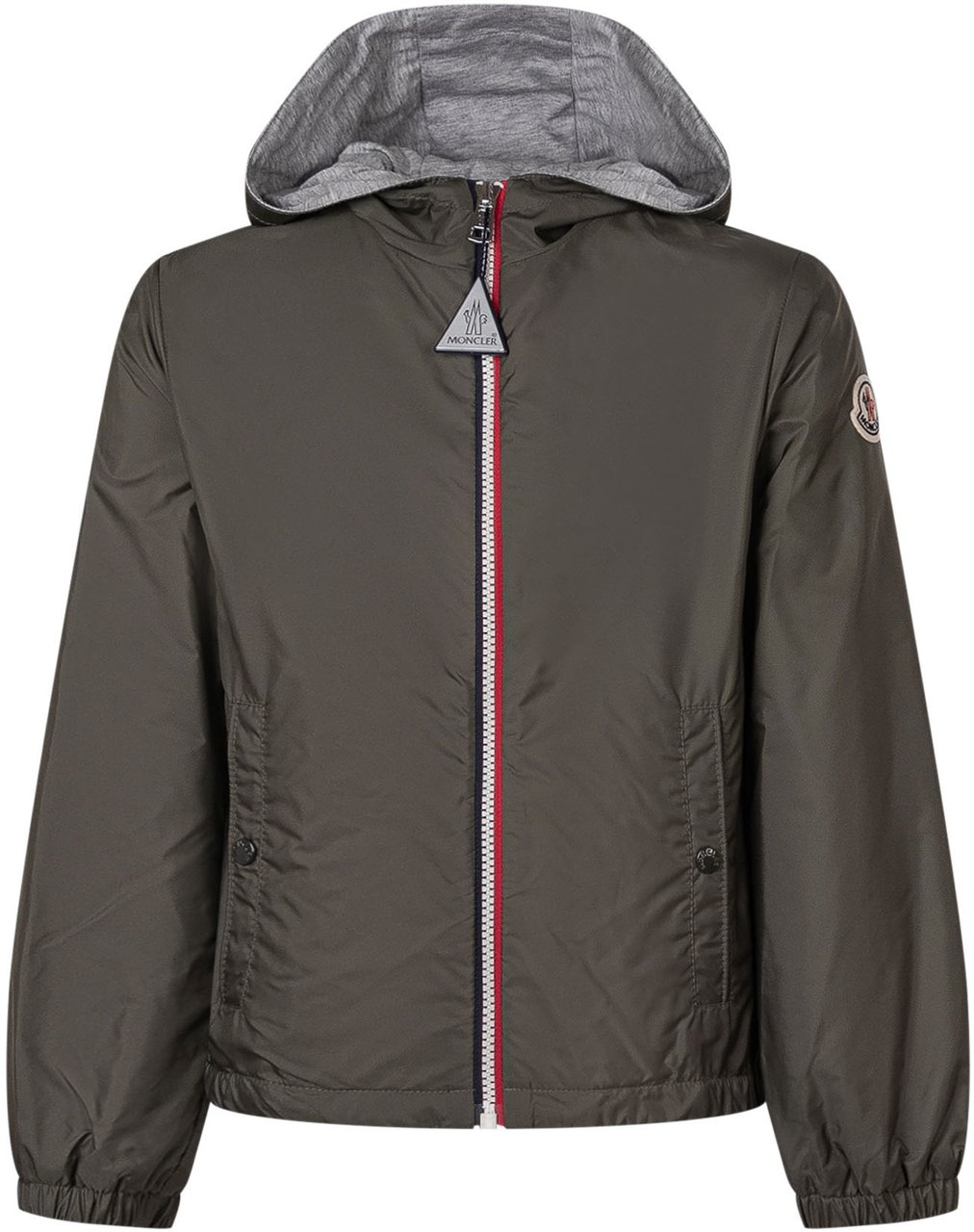 Moncler Giacca con Cappuccio e Zip Donkergroen