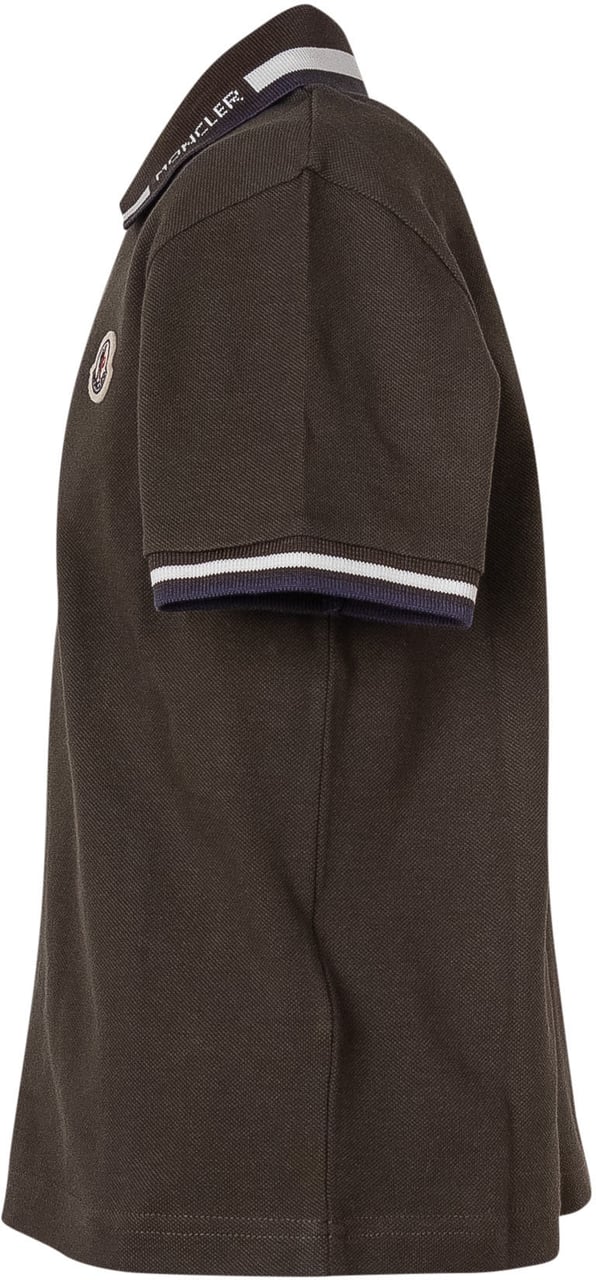 Moncler Polo con Colletto a Contrasto e Logo Bruin
