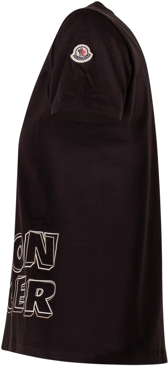 Moncler T-shirt a Maniche Corte con Logo Zwart