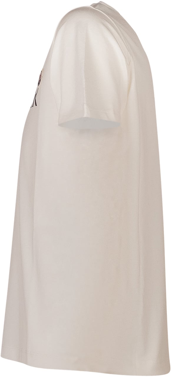 Moncler T-shirt a Maniche Corte con Logo Wit