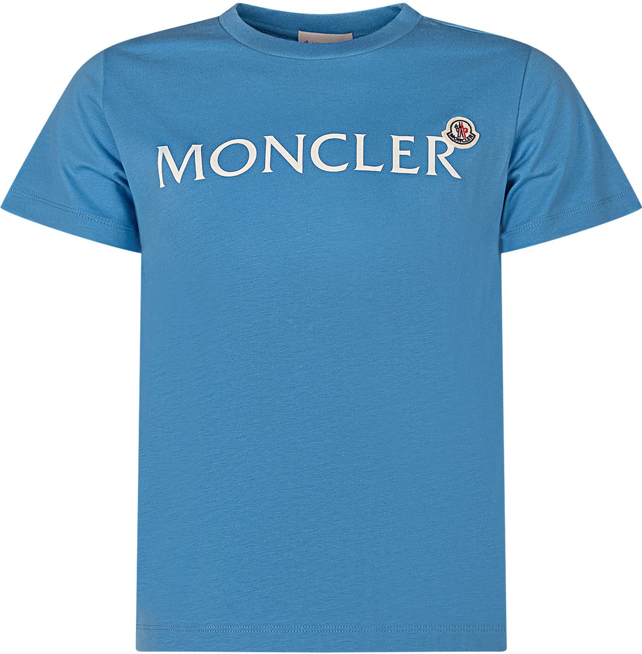 Moncler T-shirt a Maniche Corte con Logo Blauw