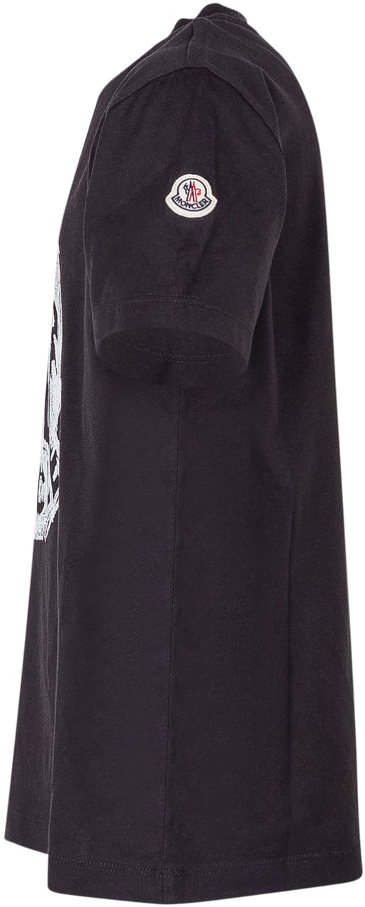 Moncler T-shirt a Maniche Corte con Maxi Logo Zwart
