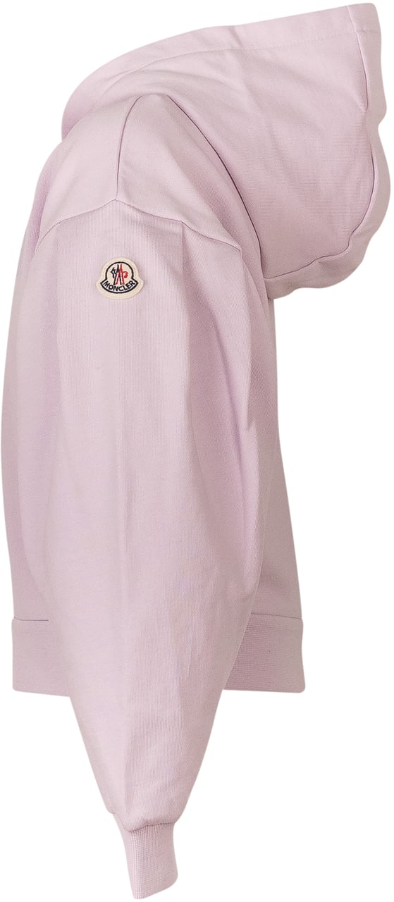 Moncler Cardigan con Cappuccio e Zip Roze