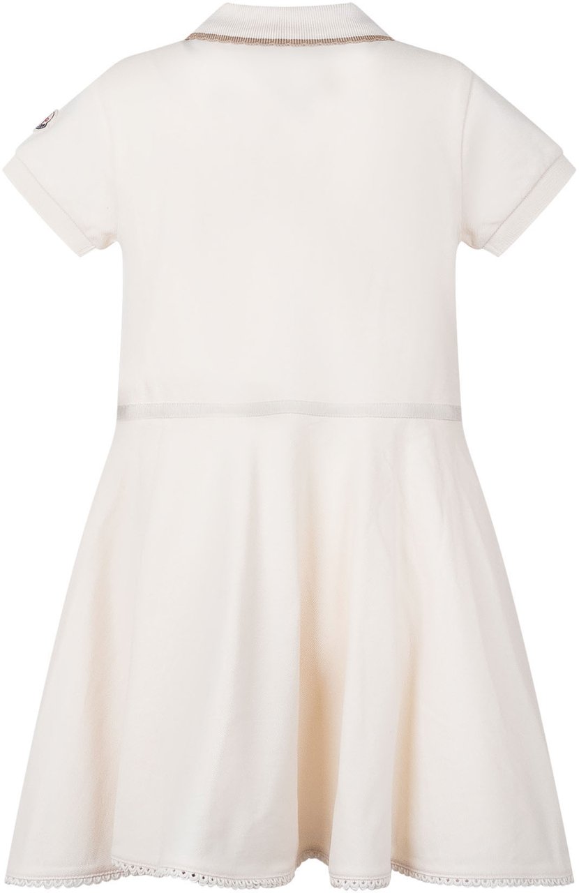 Moncler Abito Polo Bambina in Cotone Piqué Wit