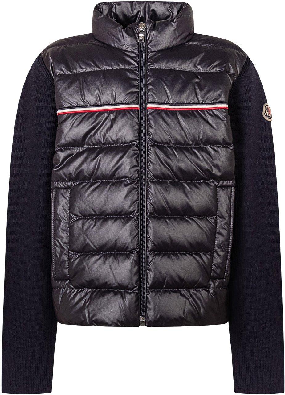 Moncler Cardigan Imbottito con Zip Zwart