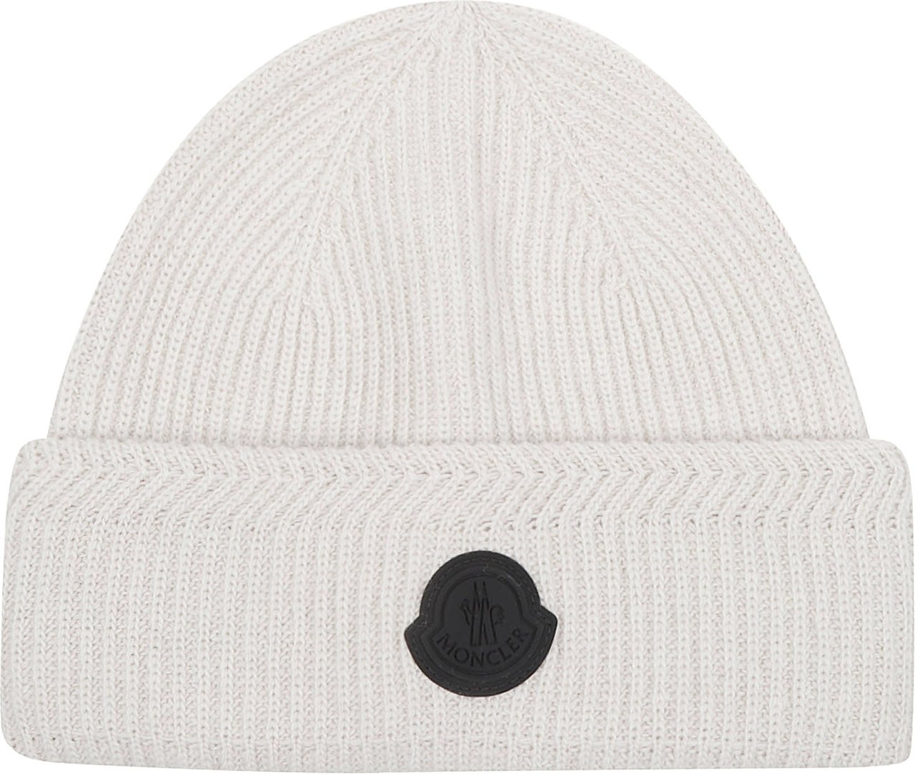 Moncler Logo Tricot Beanie Grey Grijs