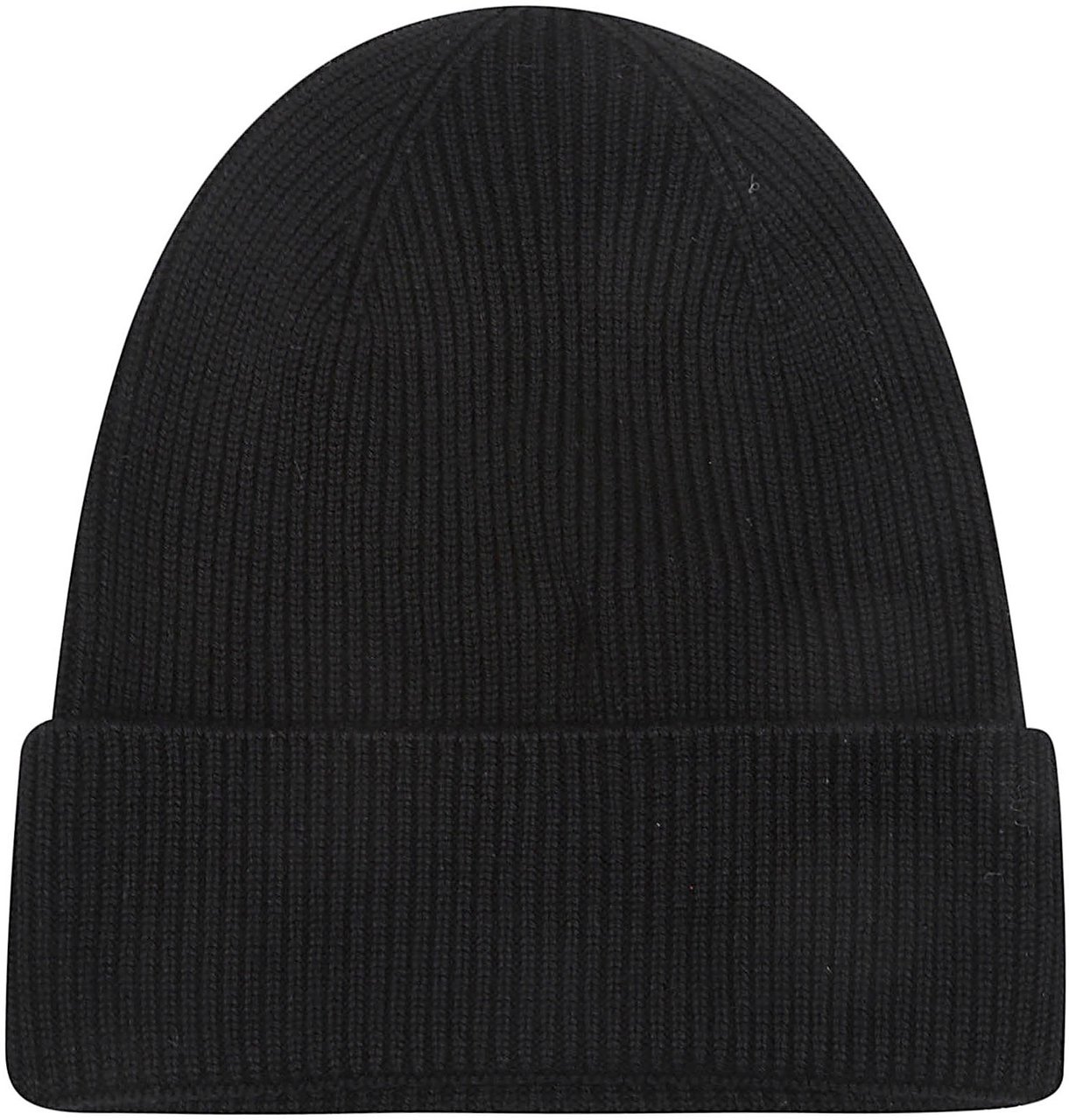 Moncler Logo Tricot Beanie Black Zwart