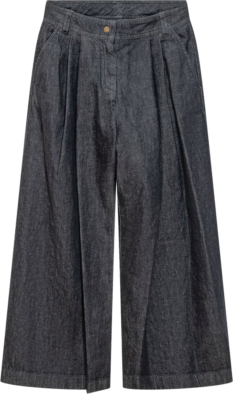 Moncler Pantaloni Ampi con Pinces Navy