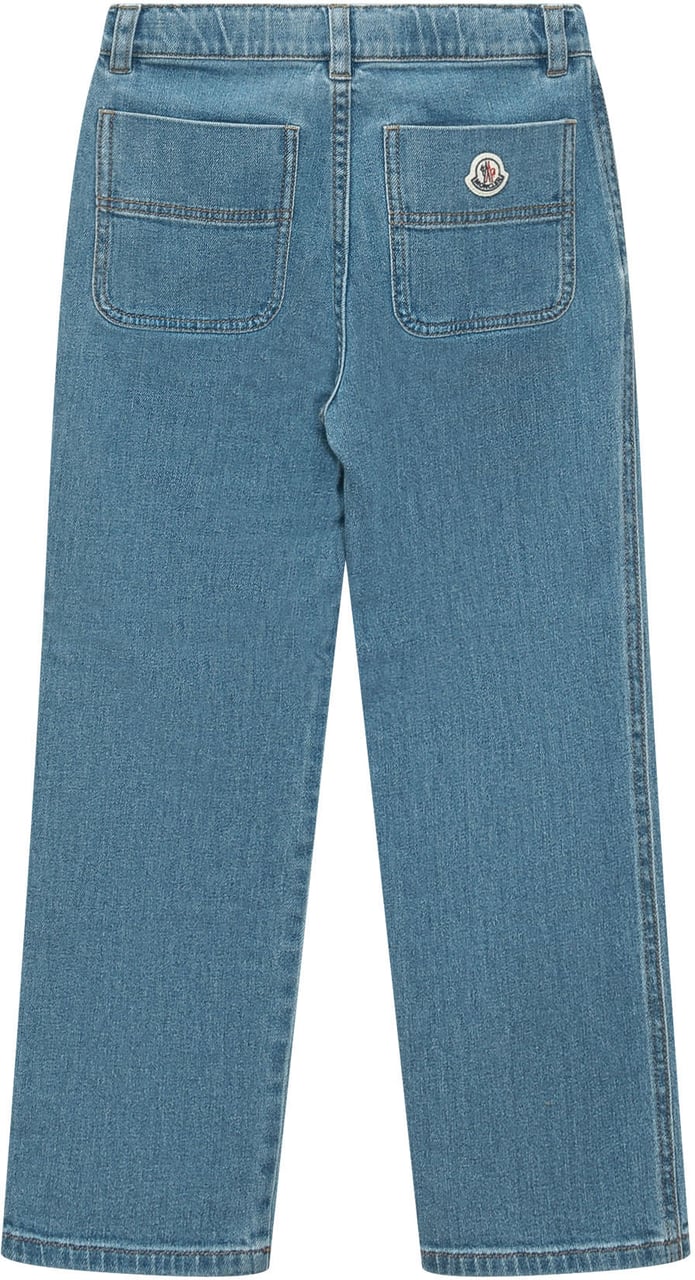 Moncler Pantaloni Dritti con Tasche Oblique Blauw