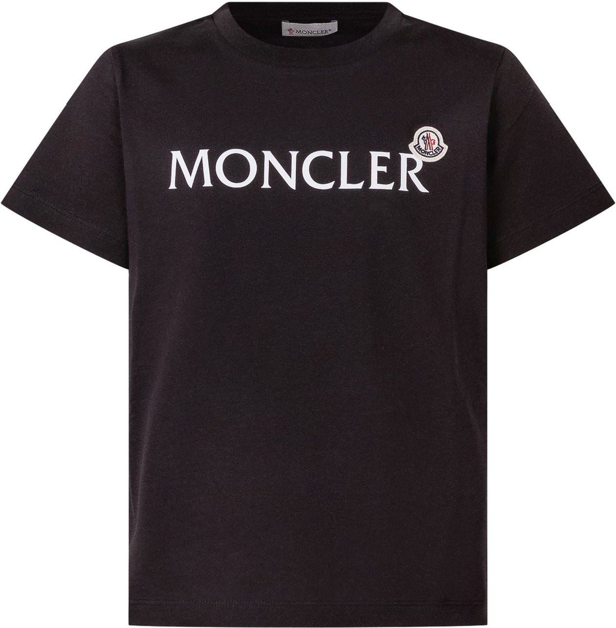 Moncler T-shirt con Maxi Scritta Frontale Zwart
