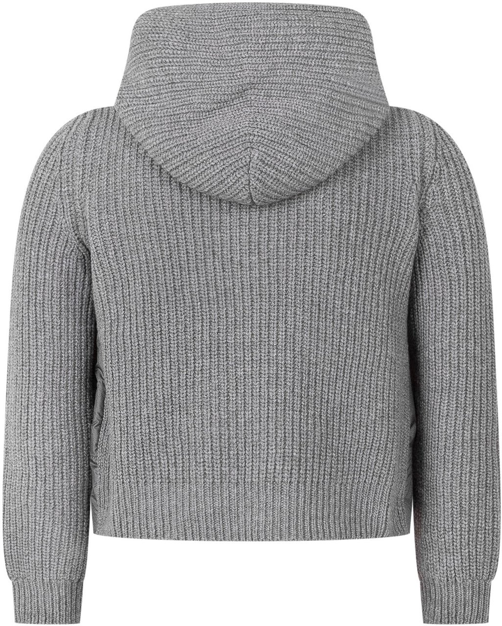 Moncler Cardigan con Cappuccio e Pannello Trapuntato Lichtgrijs