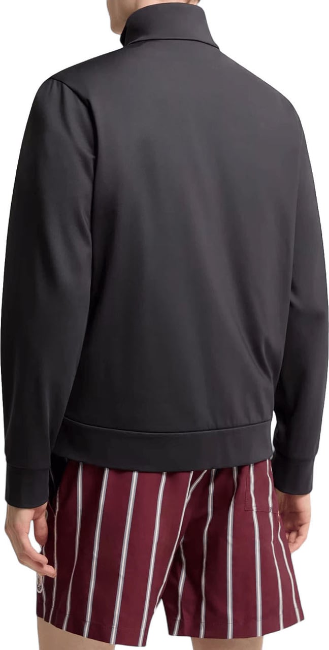 Moncler LOGO ZIP THROUGH SWEATER Donkergrijs