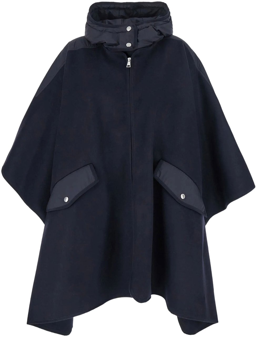 Moncler FRONT POCKET HOODED CAPE Blauw