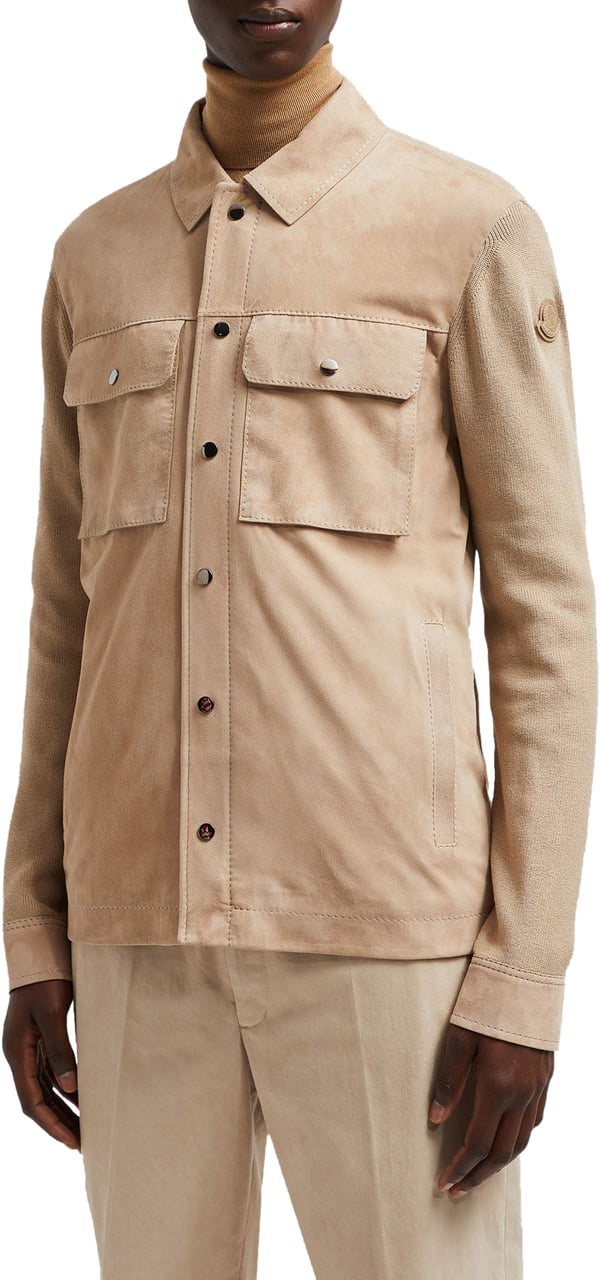 Moncler MONCLER EDIT LOGO OVERSHIRT LIGHT BEIGE Beige