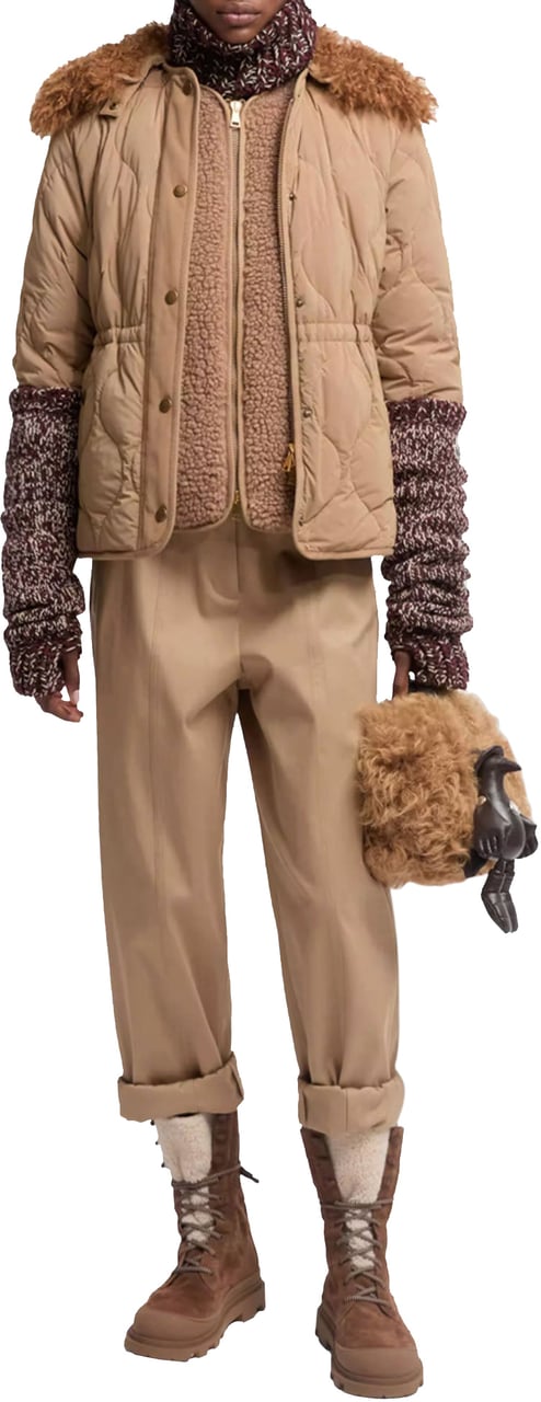 Moncler MONCLER LOGO PANTS BEIGE Beige