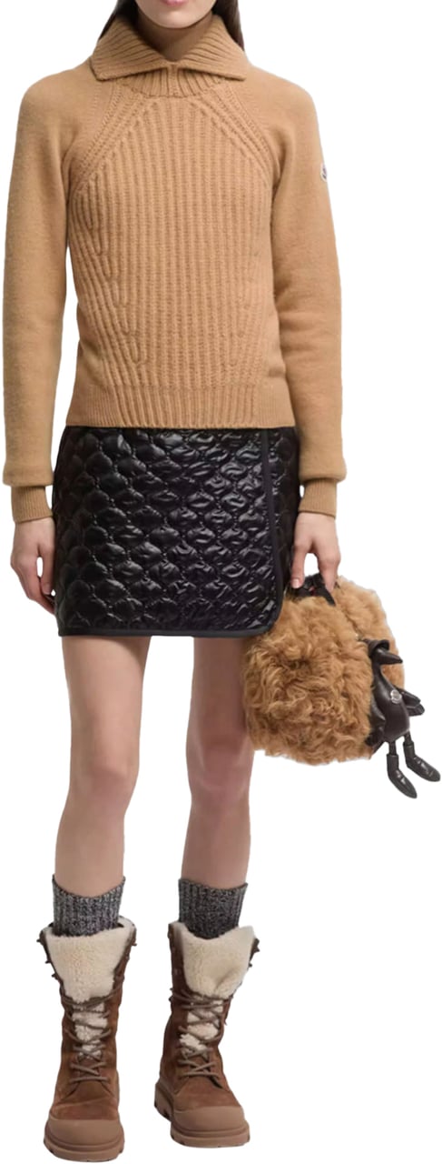 Moncler MONCLER LOGO TURTLE NECK Beige WOMEN Beige