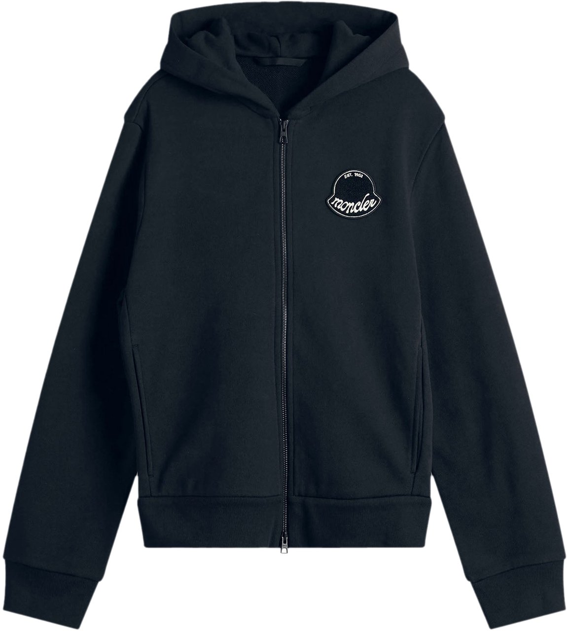 Moncler MONCLER LOGO ZIP THROUGH HOODIE Navy MEN Blauw