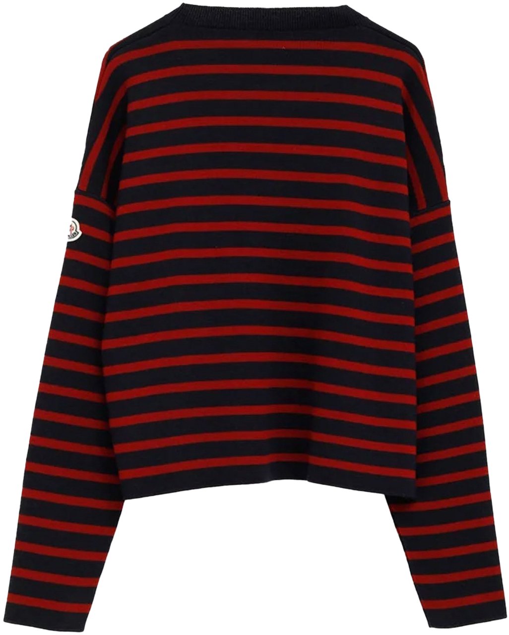 Moncler MONCLER STRIPED LOGO CREWNECK Navy Dessin WOMEN Blauw