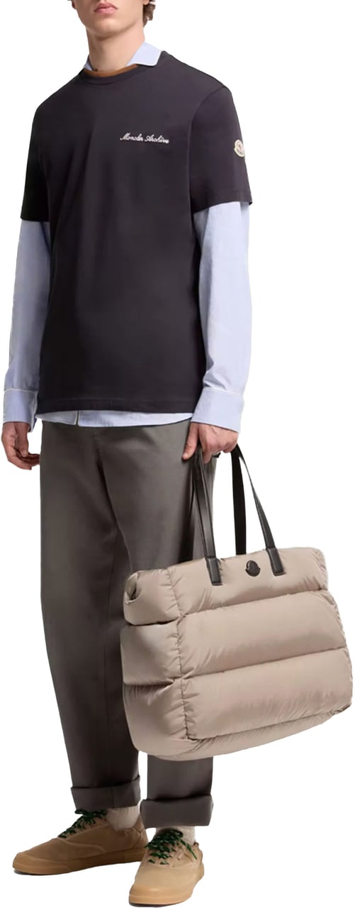 Moncler EMBROIDERED COTTON LOGO T-SHIRT NAVY Blauw