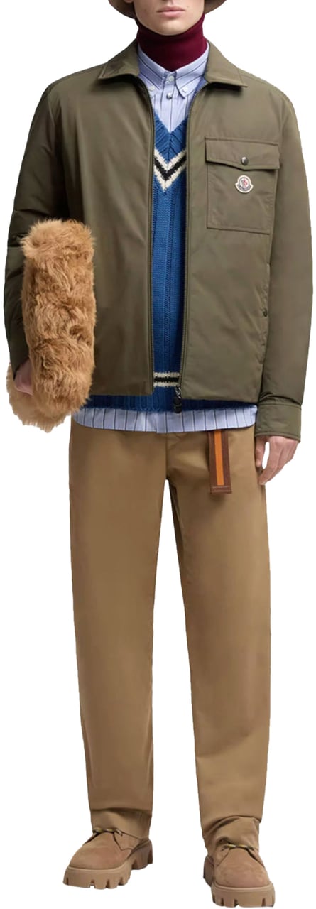 Moncler MONCLER VIGEON PADDED SHIRT JACKET Army Green MEN Groen