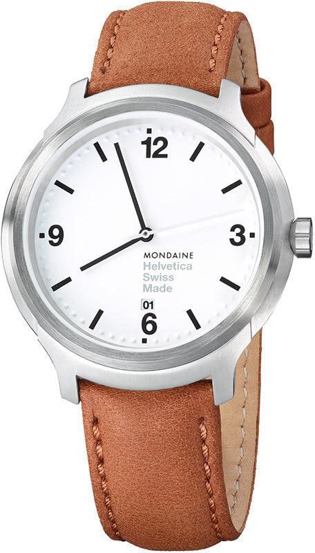 Mondaine Mondaine Helvetica No.1 Bold Horloge 43 mm Bruin