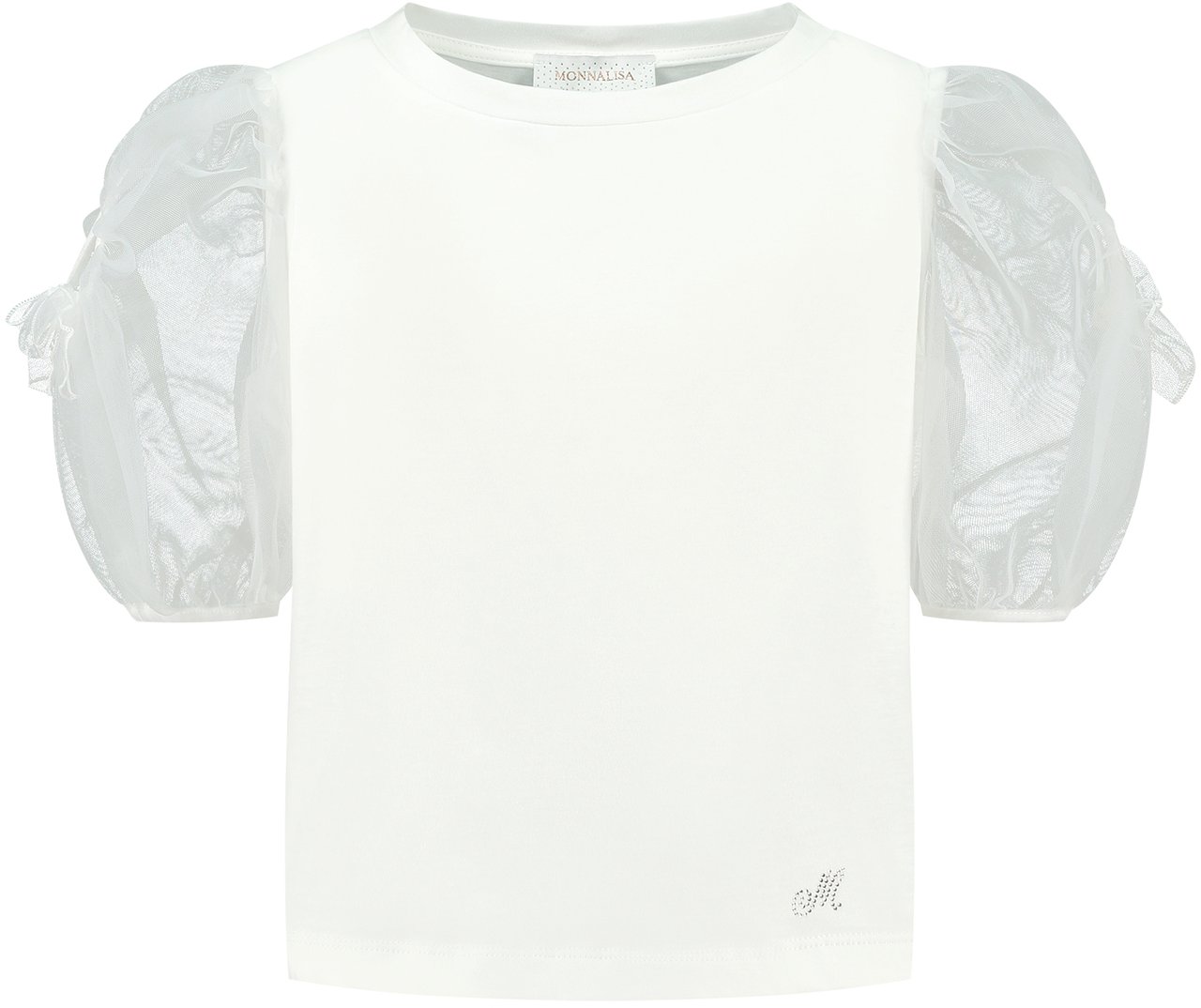 Monnalisa T-shirt Manica Palloncino Wit