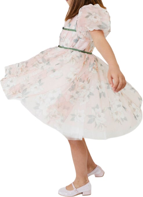 Monnalisa Abito Midi Tulle Magnolia Roze