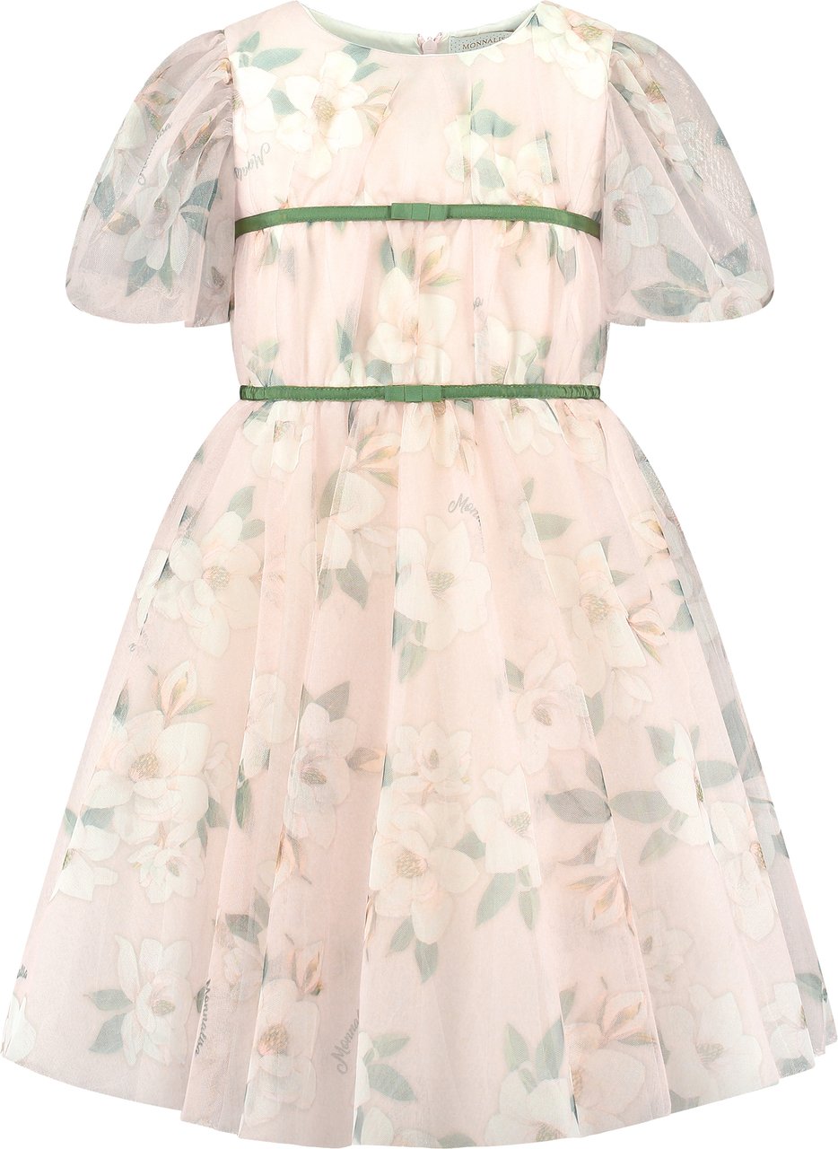 Monnalisa Abito Midi Tulle Magnolia Roze