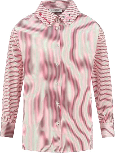 Monnalisa Camicia Ric. Colletto Rig Rood